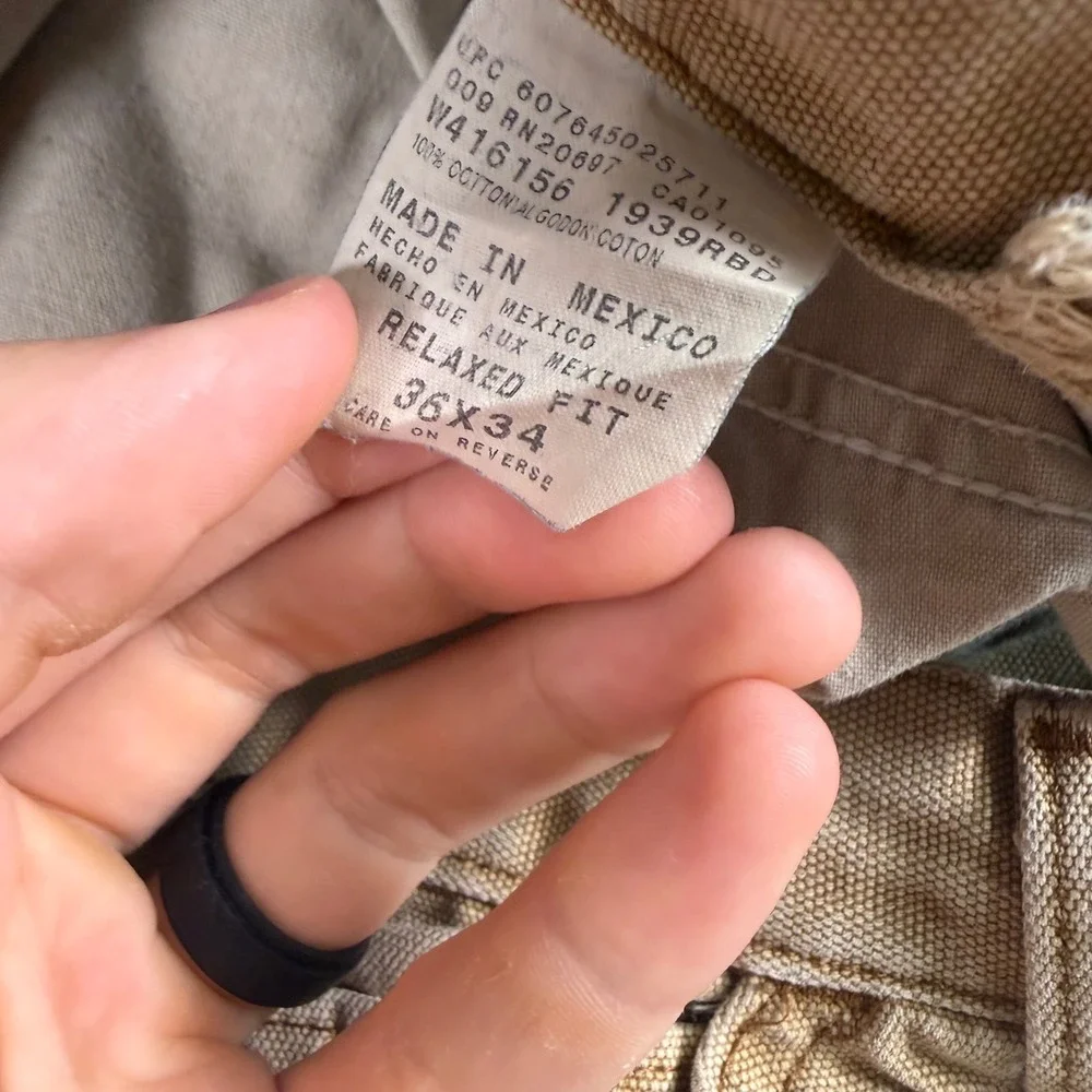 Dickies Mens Relaxed Fit Carpenter Pants Tan Duck Canvas Workwear 1939RBD 36x34